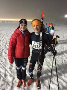 Trym og Sara er godt fornøyd etter gjennomført renn.