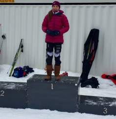 Maja øverst på pallen under Inputrennet 2015.