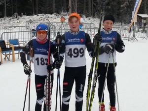 Eirik, Gaute og Mads etter Hakadalsrennet søndag