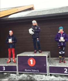 Amalie på pallen på Beitostølen - Nyttårsrennet 2016